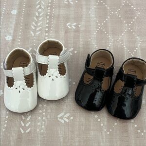 Elegant White and Black Mary Jane Shoes